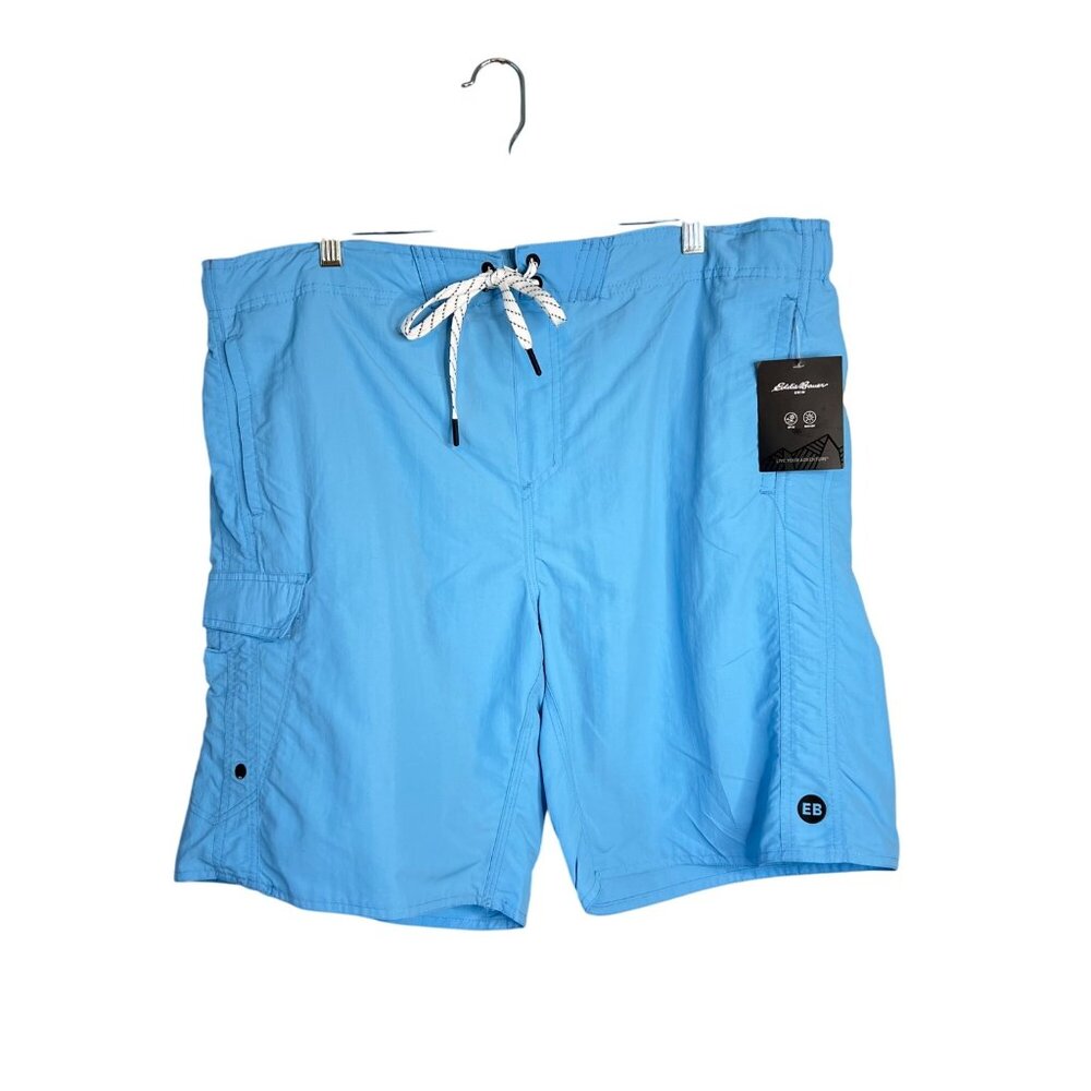 Eddie Bauer‎ Elastic Back Swim Trunk Mens Size XL 40-42 Misty Blue NWT